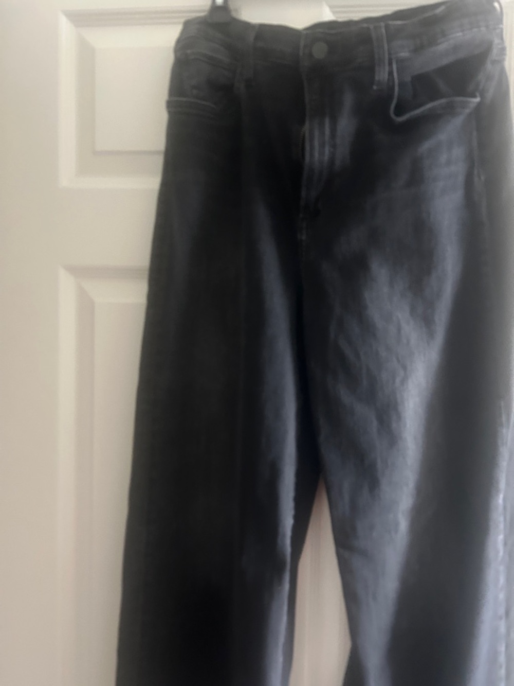 Joe's Jeans High-Rise Wide leg Black Denim raw bottom
